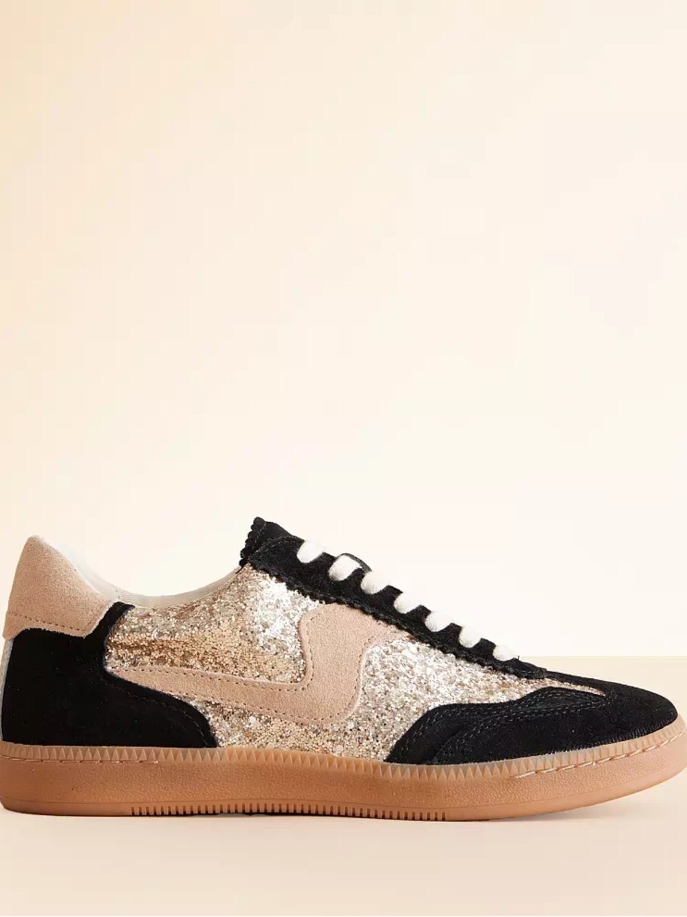 NEW Dolce Vita Notice Sneakers Black/Gold Glitter Size 9